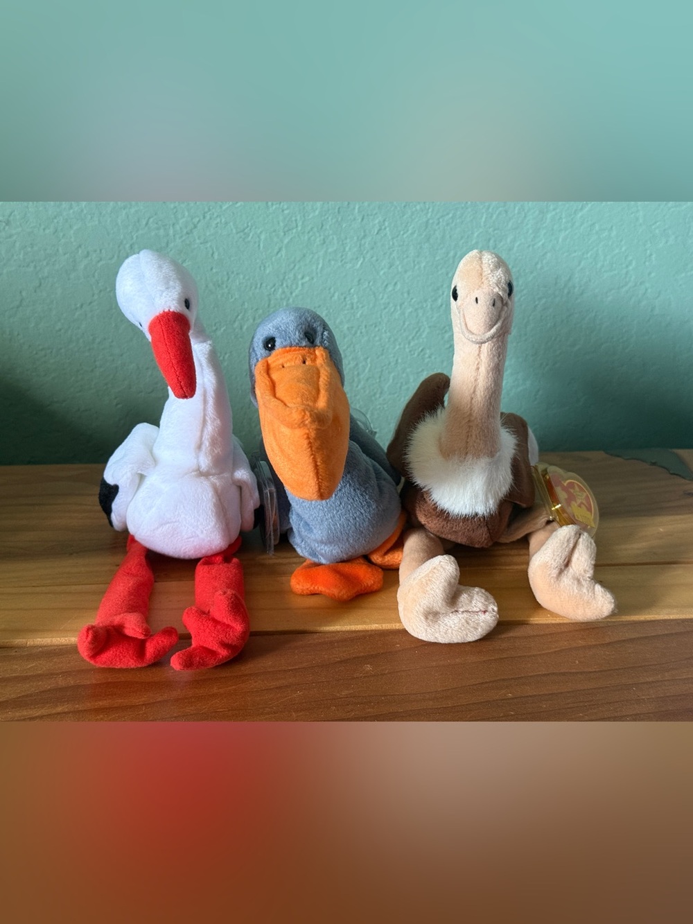 TY Beanie Babies Bird Lot Stilts Stretch Scoop Pelican Stork Ostrich